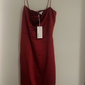 🆕Reformation red Frankie dress w rose nwt